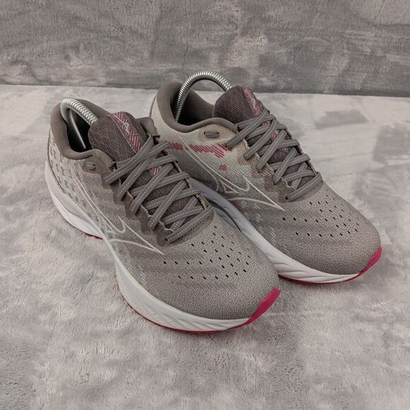 Mizuno Shoes - Womens Mizuno Wave Inspire 19 Running Shoes Size 8.5 Gray Mesh Sneakers Used